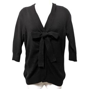 ROBERT RODRIGUEZ Black Cashmere Bow Button Cardigan M